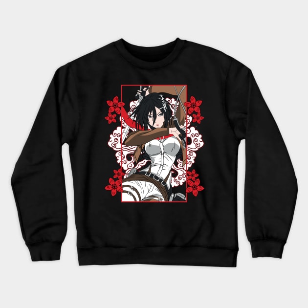 Mikasa Anime Fanart Crewneck Sweatshirt by Planet of Tees